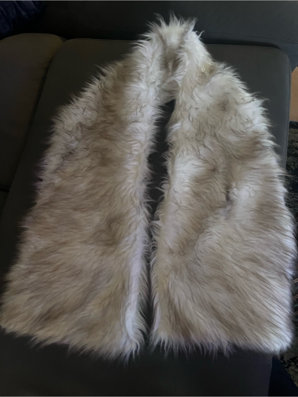 Faux Fur Vest — Cream Women’s scarf